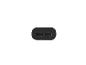 Un chargeur USB noir avec deux ports.