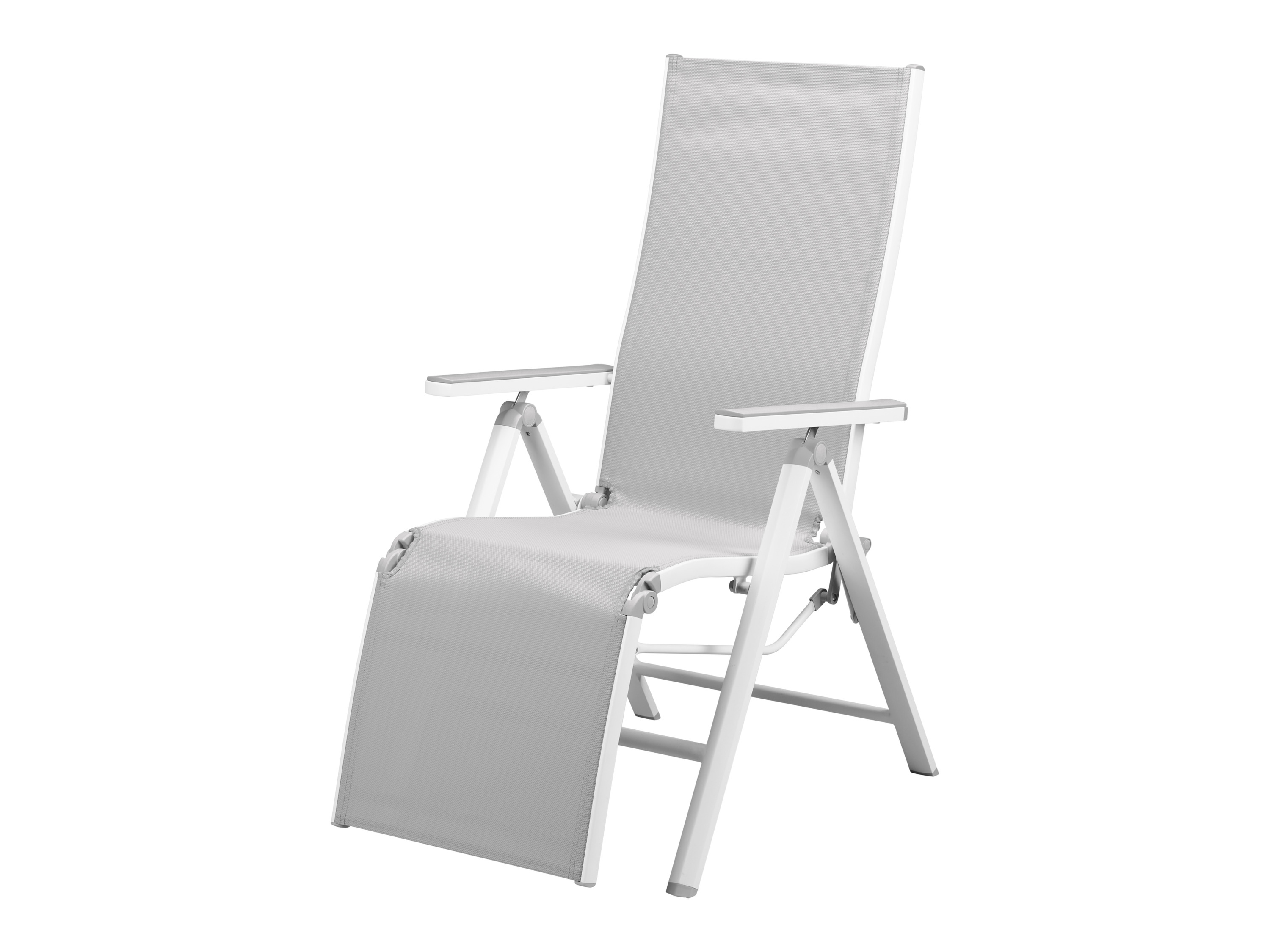 LIVARNO home Fauteuil relax en aluminium Houston, blanc/gris clair