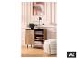 Commode LIVARNO® avec 1 porte et 3 compartiments, avec plante et lampes dessus. [image générée par l'IA]