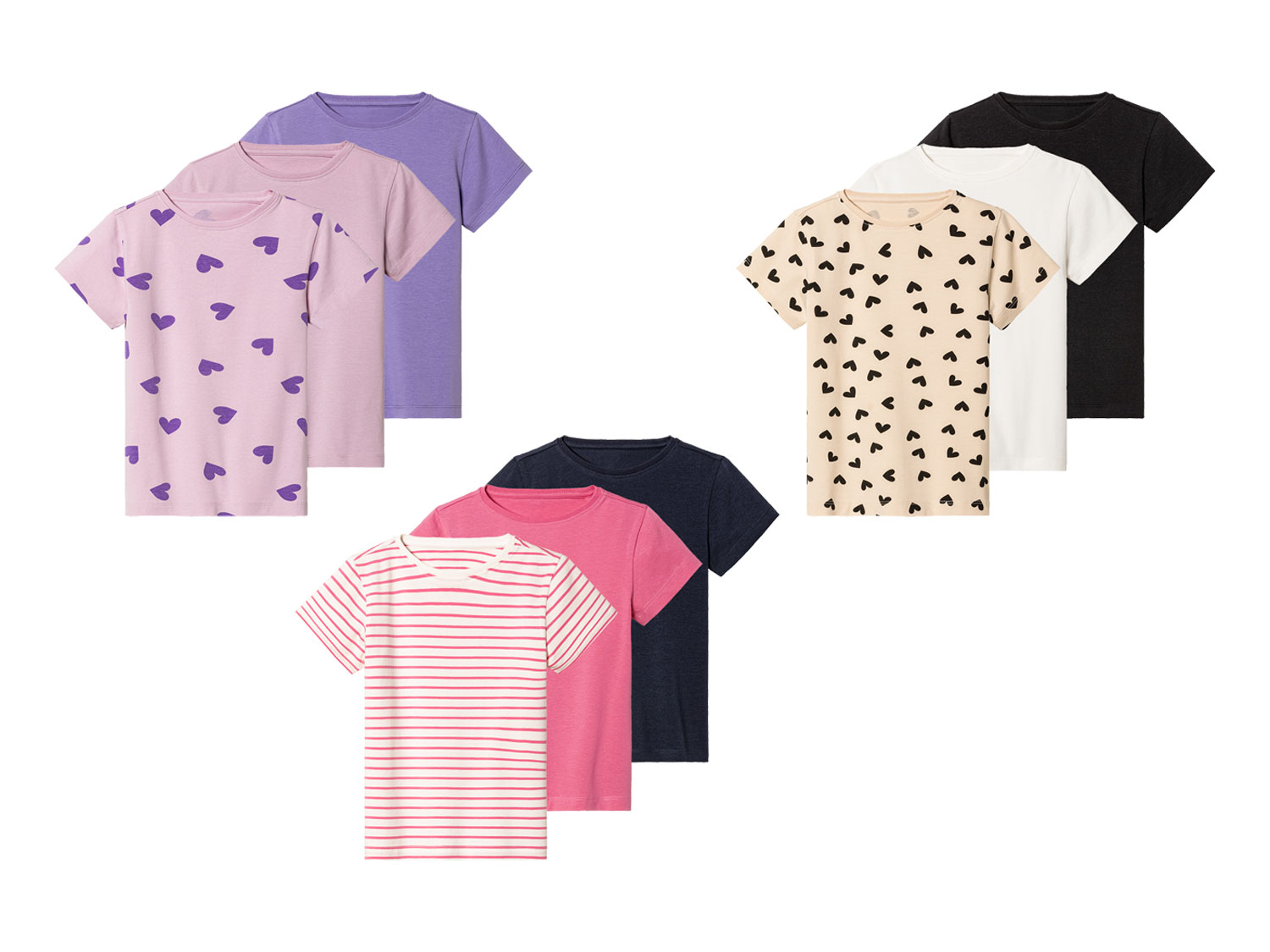 lupilu® Lot de 3 T-Shirts petite fille