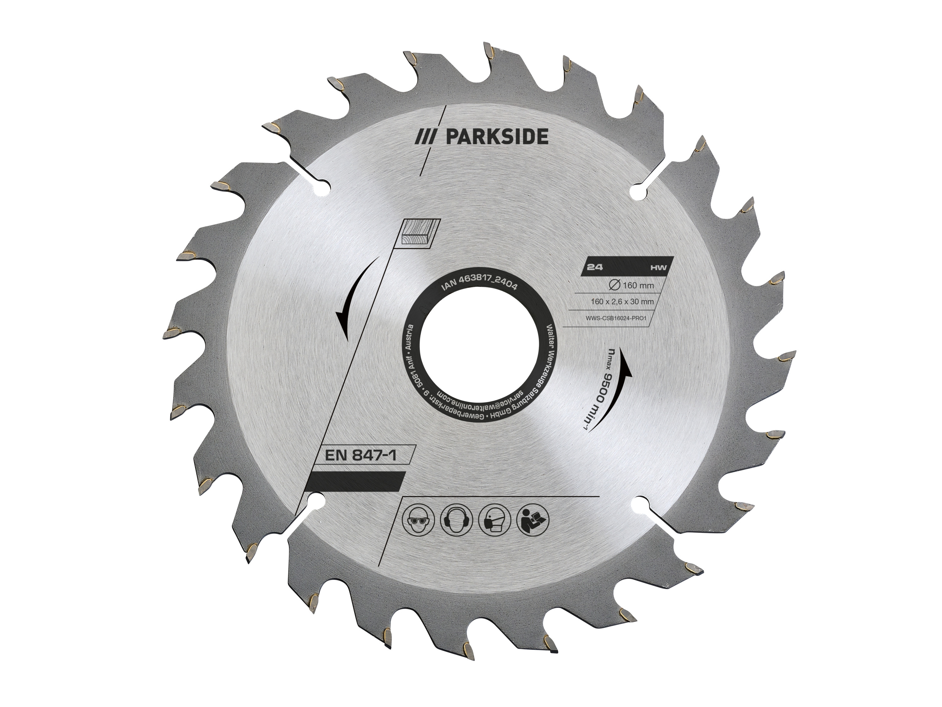 PARKSIDE® Lames de scie circulaire 160 mm (160 mm bois 24 dents)
