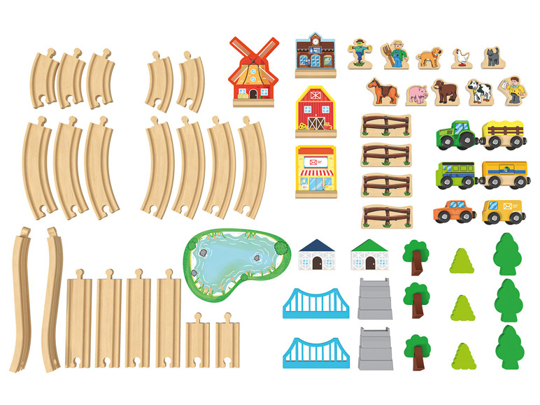 Aller en mode plein écran : Playtive Set de chemin de fer en bois - Image 5