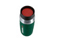 Une tasse thermos verte avec un couvercle rouge de Parkside.