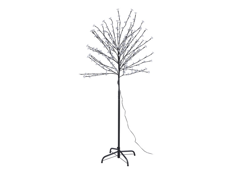 Un arbre artificiel avec des lumières blanches.