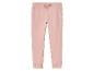 Pantalon de jogging rose avec élastique à la taille.