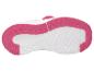 Semelle rose et blanche d'une chaussure de sport pour enfant avec un motif antidérapant texturé.