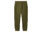 Pantalon de survêtement vert olive pour enfants avec taille et poignets élastiques.