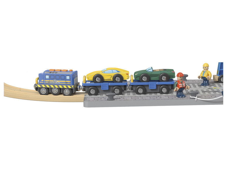 Aller en mode plein écran : Playtive Set de chemin de fer port à conteneurs en bois XL - Image 9