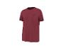 T-shirt de sport bordeaux à manches courtes avec un petit logo sur la poitrine.