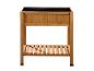 Jardinière surélevée en bois avec doublure noire et étagère