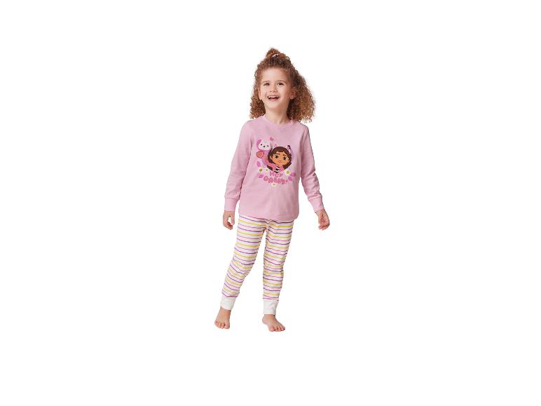Pyjama rose pour fille avec imprimé Gabby's Dollhouse et pantalon rayé.