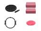 Accessoires de Pilates et de yoga : coussin d'équilibre, blocs de yoga, anneau de Pilates et coussin de massage.
