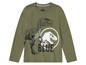 Un t-shirt vert à manches longues avec un imprimé de dinosaure Jurassic World.