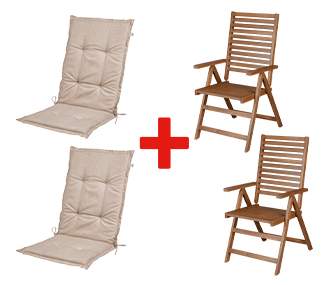 LIVARNO home Fauteuils + Coussins SEVILLA, crème