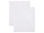 Deux draps-housses blancs.