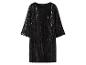 Robe noire à paillettes avec manches trois quarts