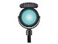 Spot de jardin solaire avec lumière ronde et turquoise brillante