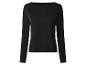 Haut noir à manches longues avec encolure bateau.