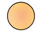 Une lampe ronde avec une lueur orange et de petits points lumineux blancs.