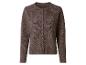 Cardigan en maille marron pour femme avec boutons.