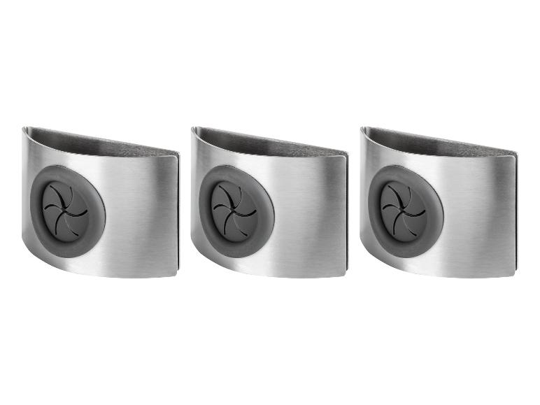 3 porte-serviettes en acier inoxydable avec insert en silicone gris