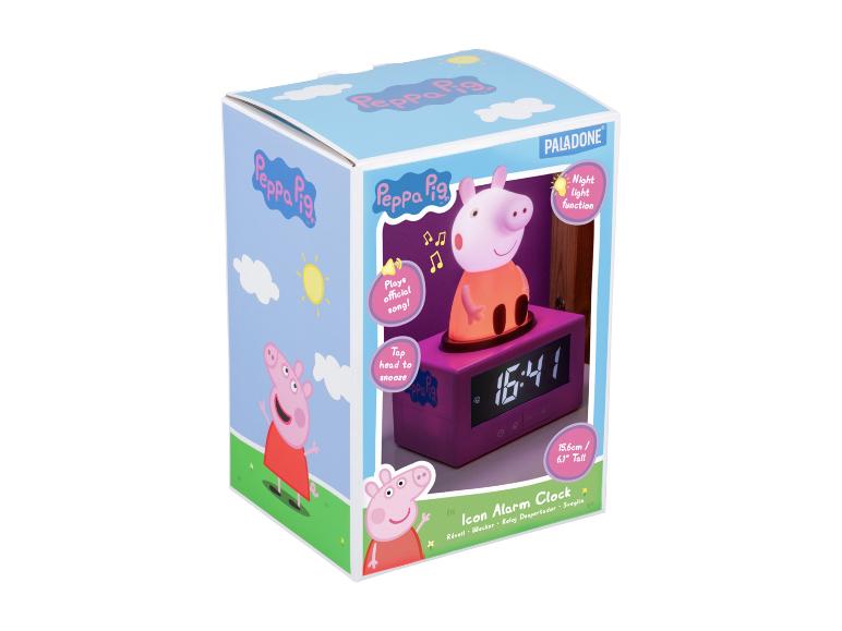 Réveil Peppa Pig avec veilleuse, joue la chanson officielle, tapotez la tête pour la sieste.