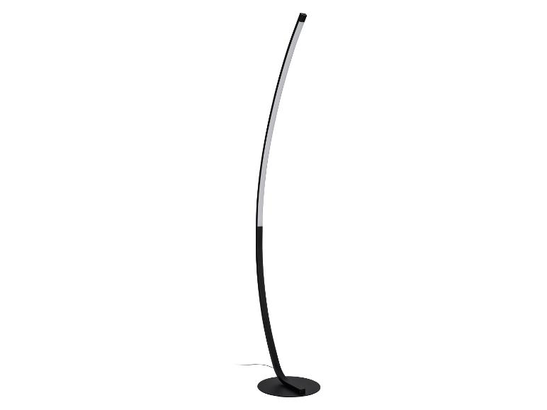 Lampe sur pied moderne au design incurvé élégant.