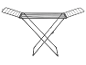 Séchoir à linge pliable gris foncé avec ailes latérales.