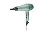 Sèche-cheveux vert menthe avec boutons noirs et concentrateur.