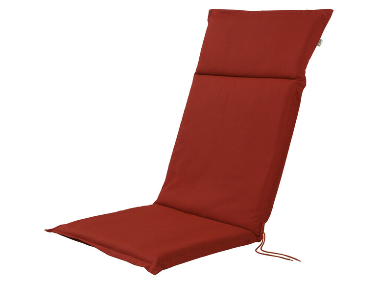 Coussin rouge pour chaise de jardin avec dossier