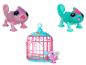 Deux caméléons roses et turquoise avec une cage rose de Little Live Pets