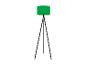 Lampadaire vert sur pied tripode.