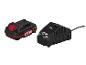 Une batterie et un chargeur Parkside X20V Team noirs.
