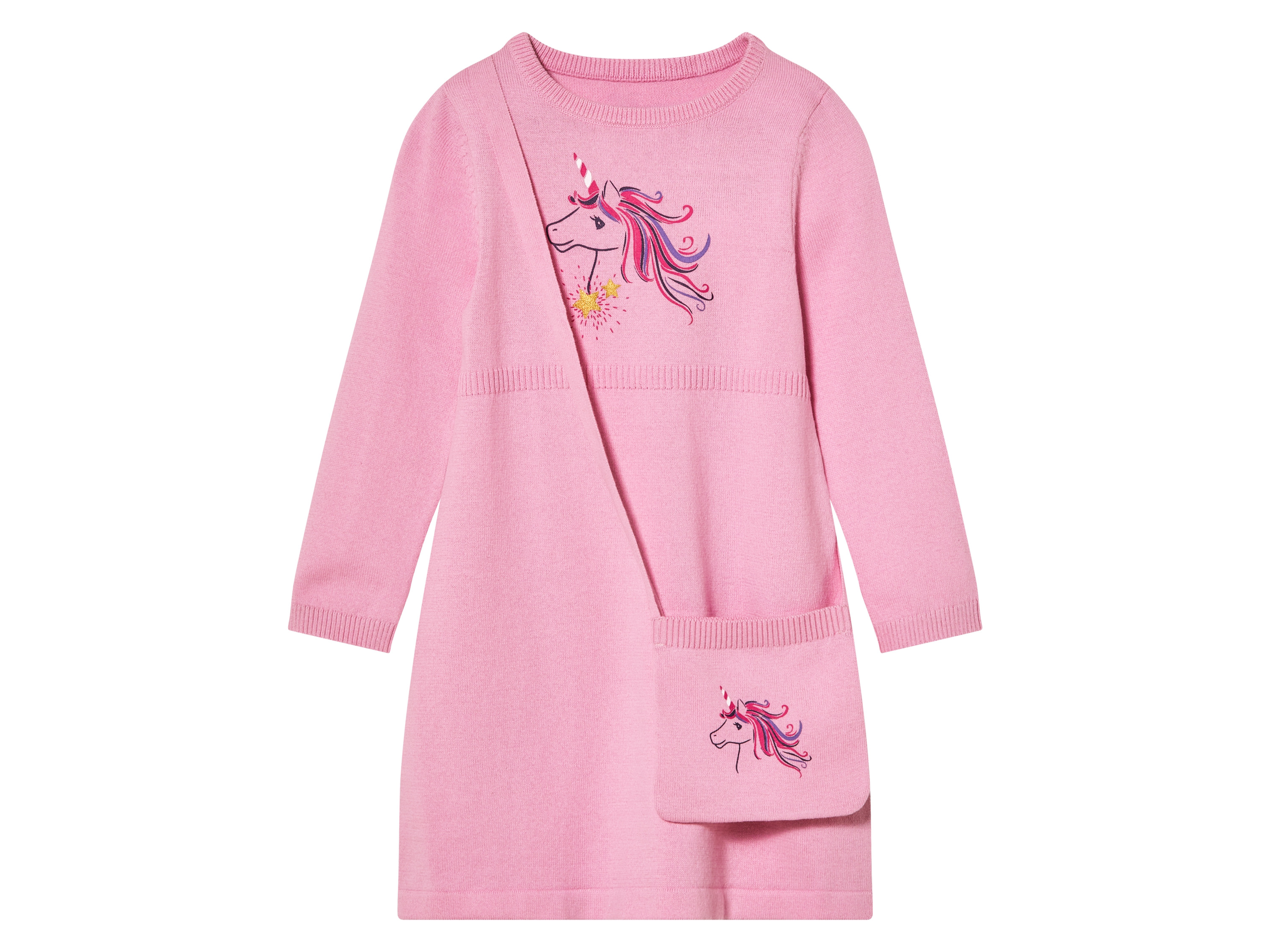lupilu® Robe tricot bébé avec sac à main (2-4 ans, rose)