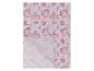 Morceau de tissu à motif floral rose.