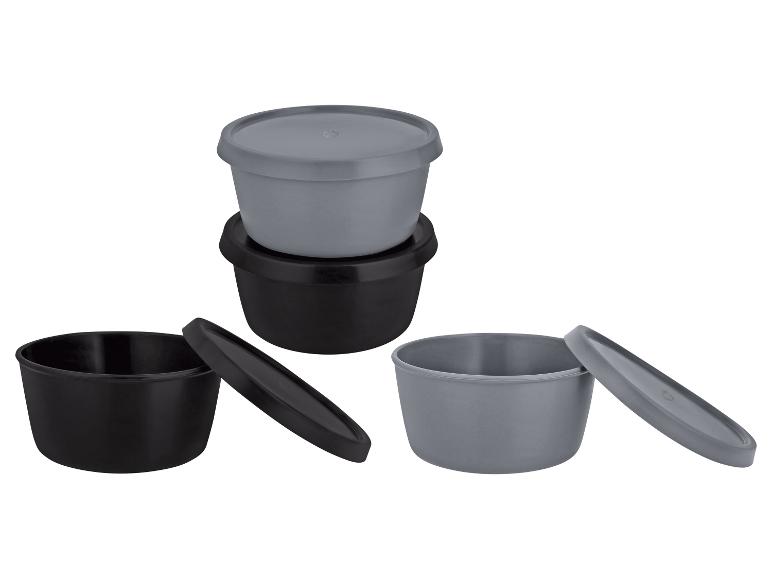 Ensemble de récipients en plastique noirs et gris avec couvercles