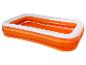 Piscine gonflable rectangulaire orange et blanche