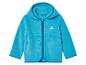 Une veste en polaire bleue à capuche pour enfants.