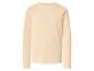 T-shirt beige à manches longues sur fond blanc.