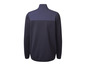Un sweat-shirt en polaire bleu marine à col montant.