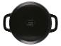 Casserole noire Silvercrest à deux poignées, vue de dessus.