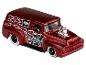 Un camion Ford Hot Wheels rouge avec des flammes et l'inscription 'Engine Builders'.