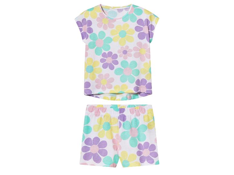 Pyjama enfant : haut et short fleuris, style rétro.