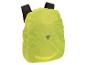 Housse de pluie jaune pour sac à dos avec un détail réfléchissant triangulaire