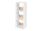 Étagère de rangement blanche à 3 niveaux avec dos en bois clair