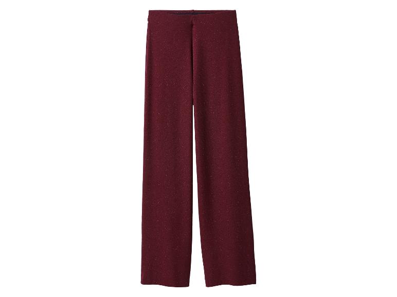 Pantalon large femme bordeaux à paillettes