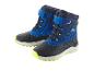 Bottes d'hiver pour enfants CRIVIT en bleu et noir avec des détails jaunes.
