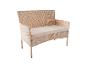 Banc de jardin en osier avec coussin beige