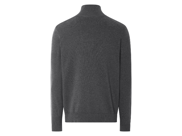 Pull-over gris foncé à col montant pour homme.