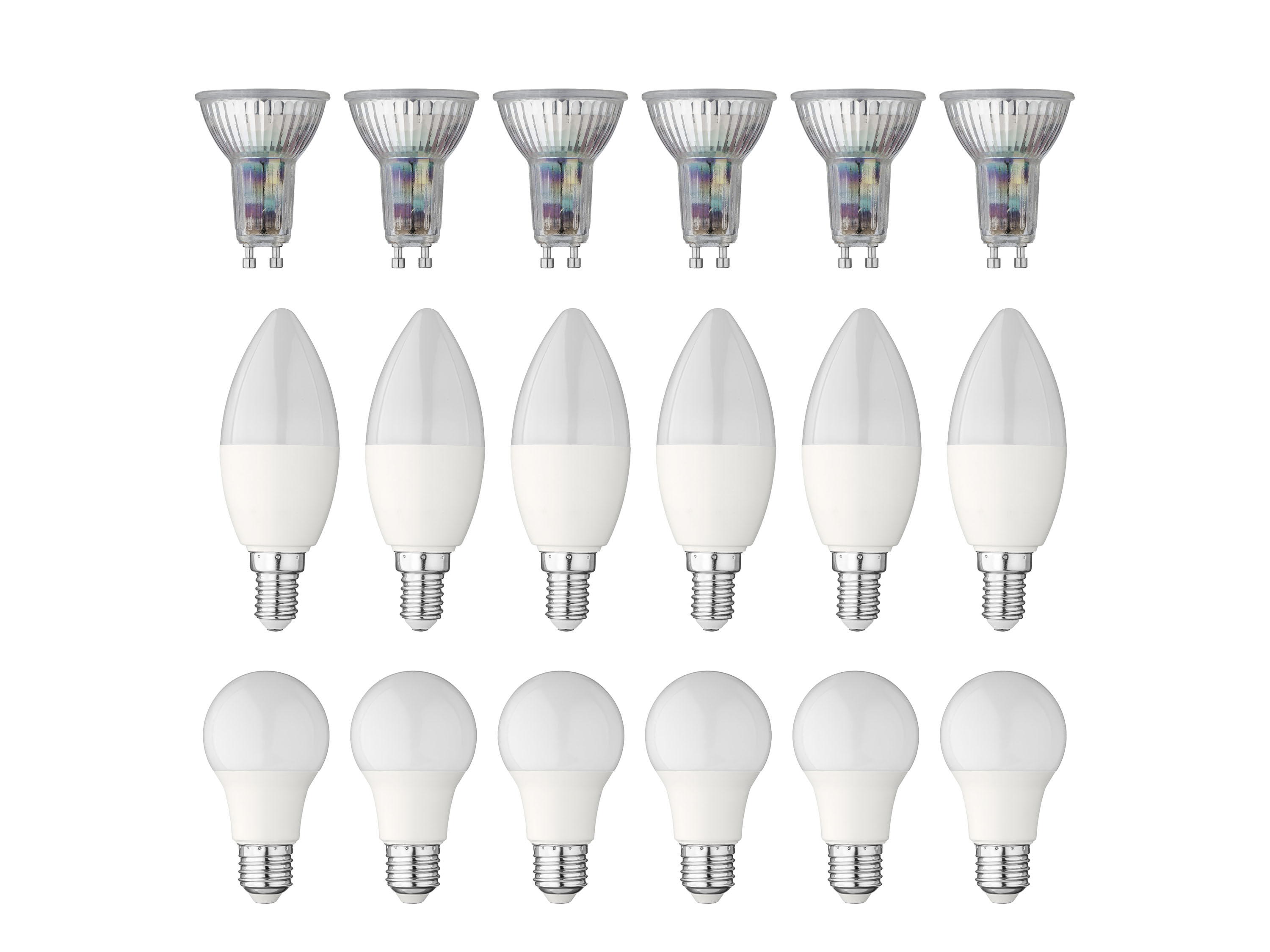 LIVARNO home Lot de 6 ampoules LED GU10 / E14 / E27